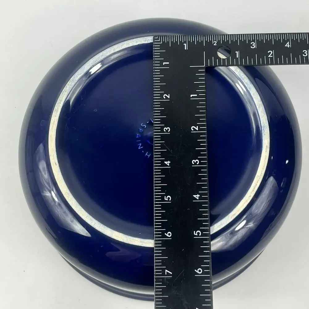 Vintage S Wachtersbach Cobalt Blue Ceramic Mixing Bowl Spain Signed Glossy Table
